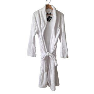 Montblanc White Unisex Bathrobe Super Soft Plush NWT One size